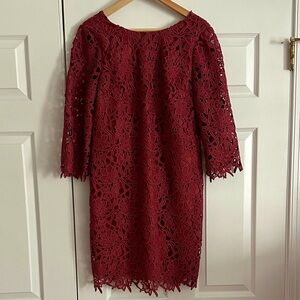 NWT Elegant rose color lined lace Dress Size 4 Ann Taylor Factory. Retail $139